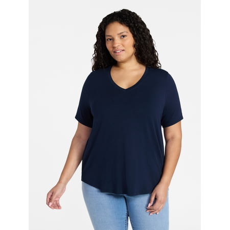 Terra & Sky Women's Plus Tee with Short Sleeves Now $9.98