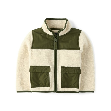 The Children's Place Baby & Toddler Boys Contrast Utility Zip Up Sherpa Jacket Now $7.97