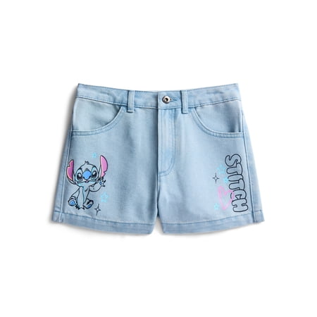 Stitch Girls Graphic Print Denim Shorts Now $6.42