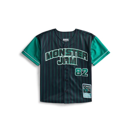 Monster Jam Boys Graphic Baseball Button Down Jersey with Short Sleeves Now $4.57