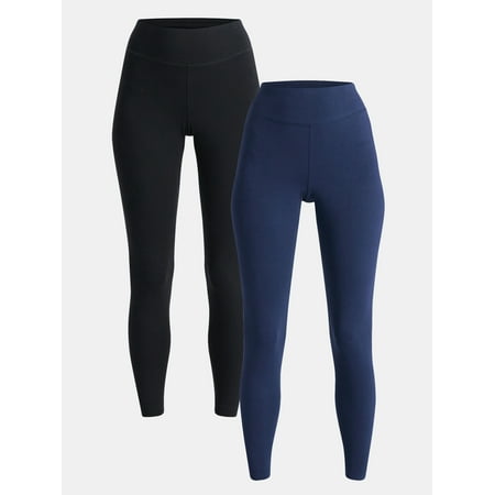 Time and Tru Women's High Rise Leggings, 27'' Inseam, 2-Pack Now $5.60