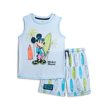 Mickey Mouse Toddler Boys Graphic Tank Top and Matching Allover Print Shorts Set Now $7.50