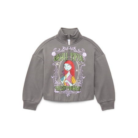 Disney Nightmare Before Christmas Girls Quarter Zip Fleece Sweatshirt Now $3.20