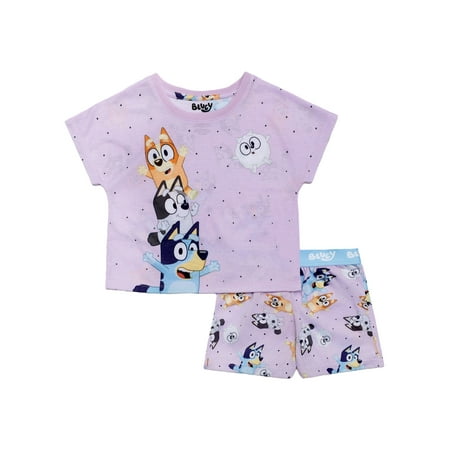 Bluey Girls 2-Piece Jersey Short Sleeve Top and Short Now $6.99
