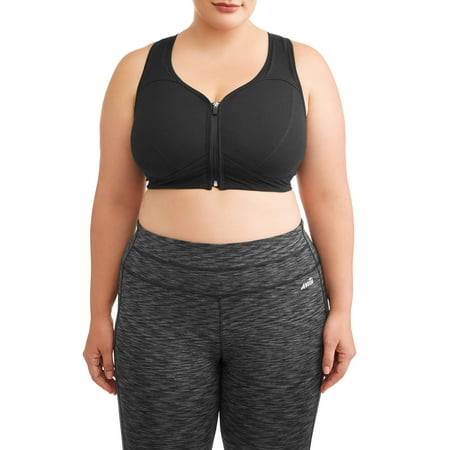 Athletic Works Women's Plus Size Zip Front Sports Bra Now $9.99