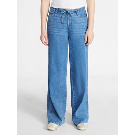 No Boundaries Mini Waist Wide Leg Pants, 31" Inseam, Women's XXS-XXL Now $8.05