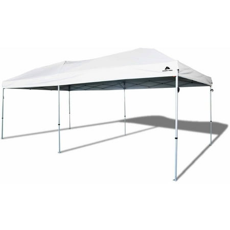 Ozark Trail 20x10 ft Pop Up Canopy Tent with Wheeled Bag, White, Straight Leg Now $149.97