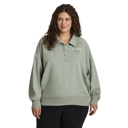 Reebok Women's and Women's Plus All Seasons Oversize Polo Sweatshirt Now $8.40