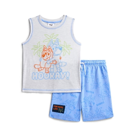 Bluey Toddler Boys Graphic Tank Top and Matching Allover Print Shorts Set, 2-Piece Now $7.50