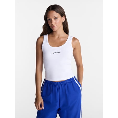 No Boundaries Ribbed Graphic Game-Day Tank Top, Women's and Women's Now $7.98