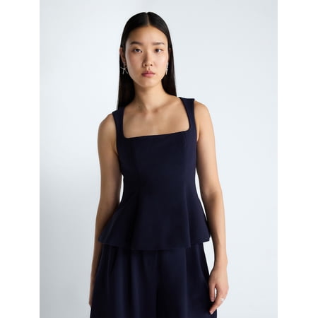 Devil Wears Prada Scoop Collection Women's Sleeveless Square Neck Peplum Top Now $14.00