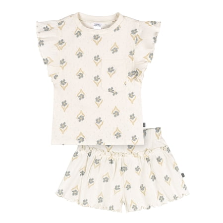 Modern Moments by Gerber Toddler Girl Organic Top and Short Set, Sizes 12 Months Now $10.00