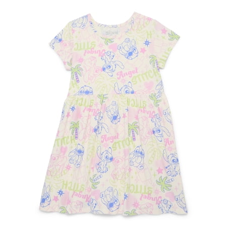 Stitch Girls Allover Print Dress with Short Sleeves Now $4.72