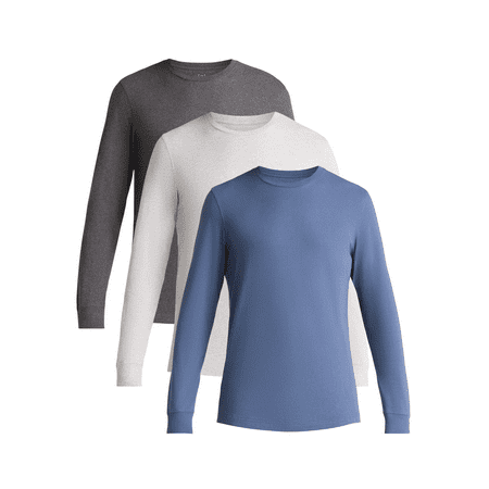 George Men's and Big Men's Cotton Crewneck Tee with Long Sleeves, 3-Pack Now $8.99