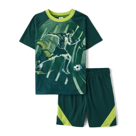 The Children's Place Big Boys Short Raglan Sleeve Soccer Player PJs, 2-Piece Now $8.56