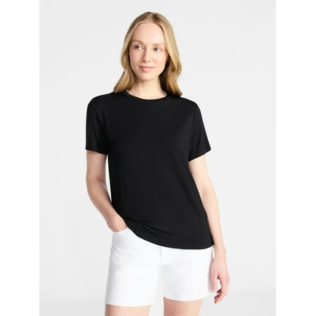 Time and Tru Women's Boxy Tee with Short Sleeves Now $2.16