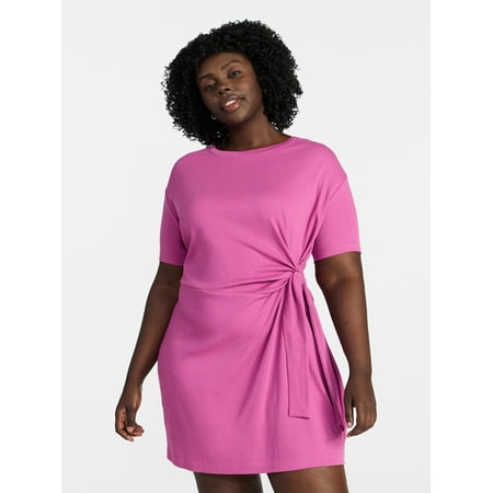 Terra & Sky Women’s Plus Front Twist Dress with Short Sleeve Now $11.39