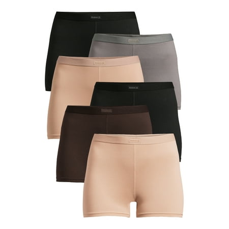 Reebok Women's Underwear Sport Soft Boyshort Panties, 6-Pack Now $5.13