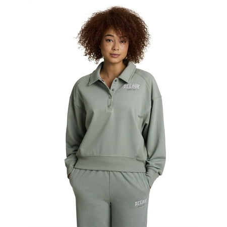 Reebok Women's and Women's Plus All Seasons Oversize Polo Sweatshirt Now $7.50