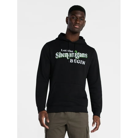 Saint Patrick's Day Men's Shenanigans Graphic Fleece Hoodie from Way to Celebrate Now $4.21
