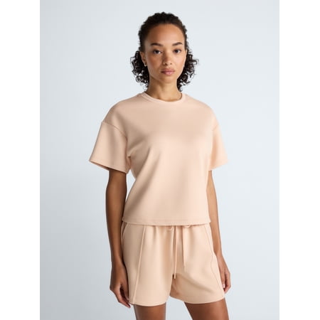 Scoop Women's and Women's Plus Scubaknit Tee with Short Sleeves Now $8.64