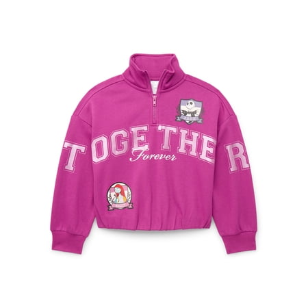 Disney Nightmare Before Christmas Girls Quarter Zip Fleece Sweatshirt Now $3.20