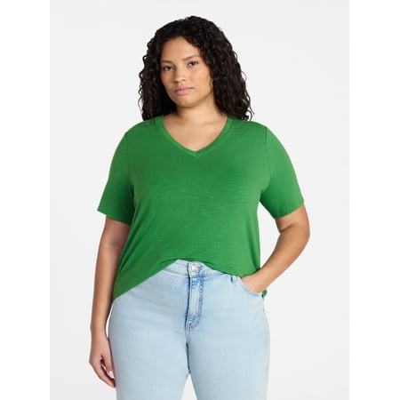 Terra & Sky Women's Plus Tee with Short Sleeves Now $9.98