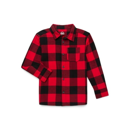 Wonder Nation Boy's Long Sleeve Flannel Shirt, & Husky Now $2.90