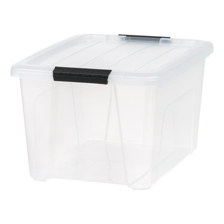 IRIS 32 Qt. Plastic Storage Bin with Lid, Stackable Storage Containers, Tote Now $9.49