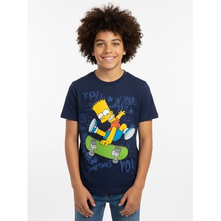 The Simpsons Boys' Graphic Tee with Short Sleeves, Kick Flip Swag Now $7.98