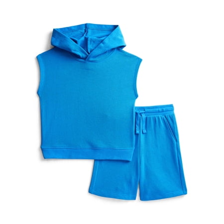 Wonder Nation Toddler Boys' French Terry Sleeveless Hoodie and Shorts Set, 2-Piece Now $7.50