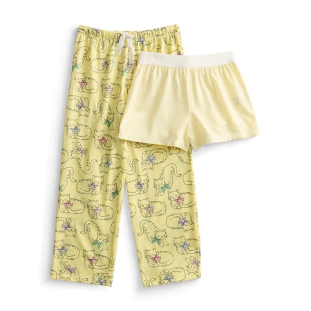 Wonder Nation Girls Pajama Pants and Shorts, 2-Pack Now $5.17