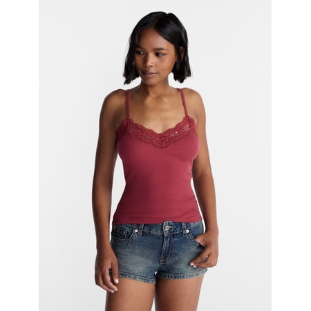 No Boundaries Sequin Lace Trim Cami Top, Women's XXS-XXL Now $8.98