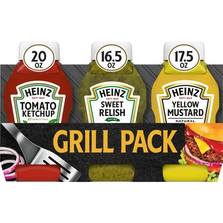 Heinz Tomato Ketchup, Sweet Relish & Yellow Mustard Grill Pack, 3 ct Pack Now $8.92