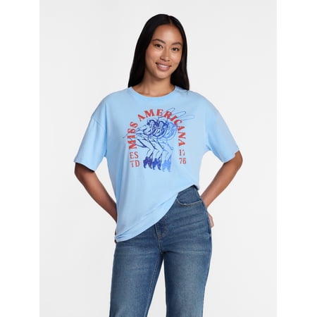 Miss Americana Women's Graphic Cotton Tee with Short Sleeves from Way to Celebrate Now $8.98