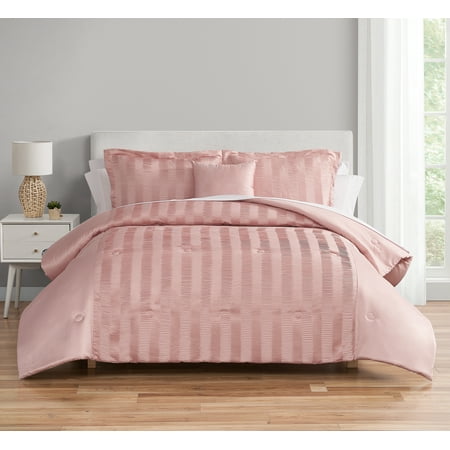 Mainstays Blush Pink 10 Piece Bed in a Bag Comforter Set with Sheets, Full Now $24.82
