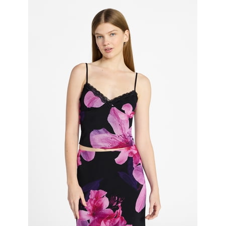 No Boundaries Mesh Camisole with Lace Trim, Women's XXS-XXL Now $8.98