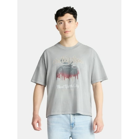 No Boundaries Oversized Boxy Fit Cropped Length New York City Graphic Tee Shirt Now $5.84
