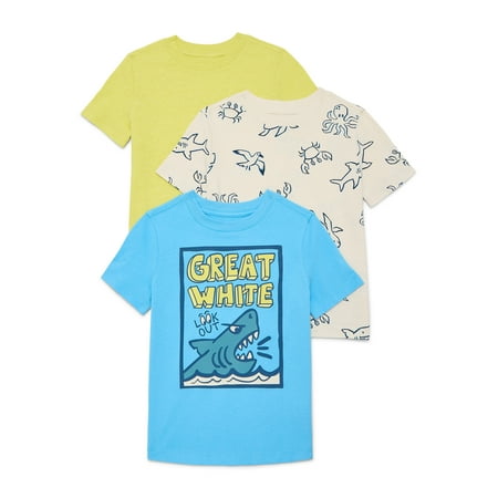 Wonder Nation Little Boys Multipack Short Sleeve Tees, 3-Pack Now $8.18