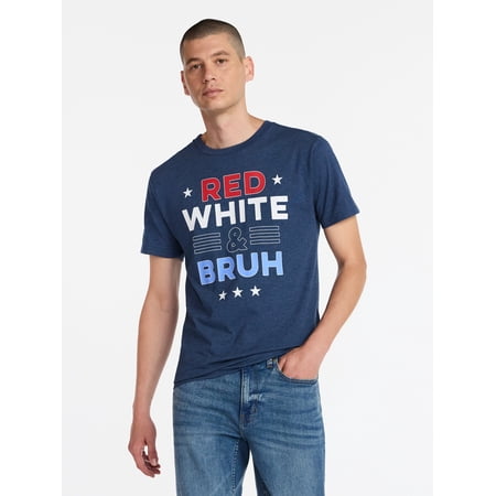 Americana Men's and Big Men's RW Bruh Graphic Tee Shirt from Way to Celebrate Now $3.14
