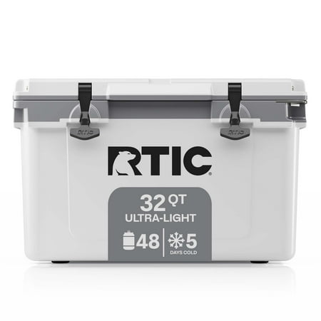 RTIC Ultra-Light 32 Qt Hard-Sided Ice Chest Cooler, Fits 48 Cans, White & Grey Now $143.10