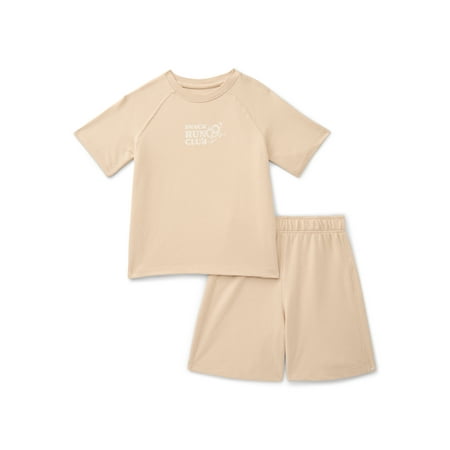 Wonder Nation Little Boys Short Sleeve French Terry Outfit Set, 2-Piece Now $4.94