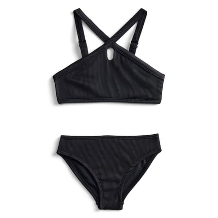 Weekend Academy Girls Solid Rib Bikini Swim Set, 2-Piece Now $9.98