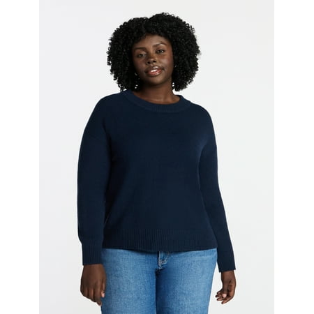 Terra & Sky Women's Plus Size Crewneck Pullover Sweater Now $6.67