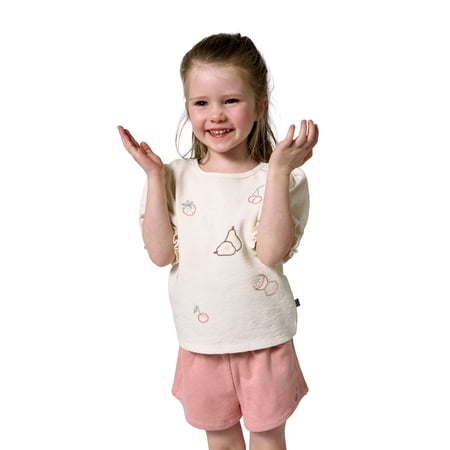 Modern Moments by Gerber Toddler Girl Organic Top and Short Outfit Set Set, 2-Piece Now $10.00