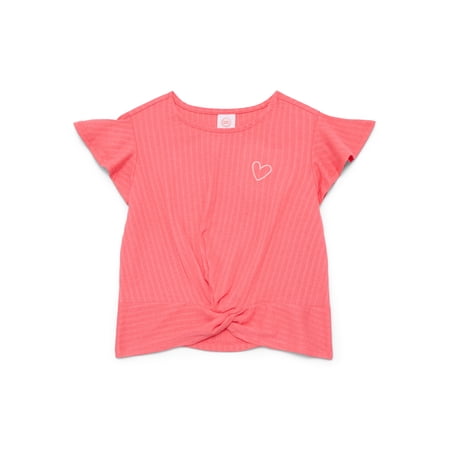 Wonder Nation Girls Blouse with Short Flounce Sleeves Now $3.42