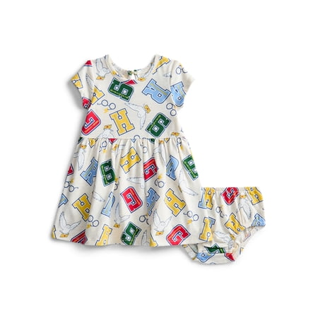 Harry Potter Baby Girl Print Dress and Matching Diaper Cover Set, 2-Piece Sizes Now $3.50