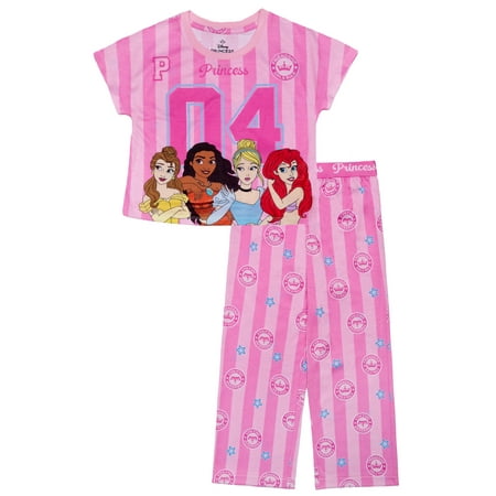 Disney Princess Girls 2-Piece Jersey Short Sleeve Top and Pant Now $8.39