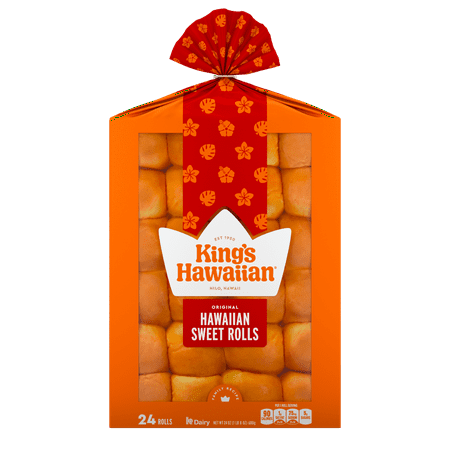 King's Hawaiian Original Hawaiian Sweet Dinner Rolls 24 Count, 24 oz, Shelf-Stable Now $7.98