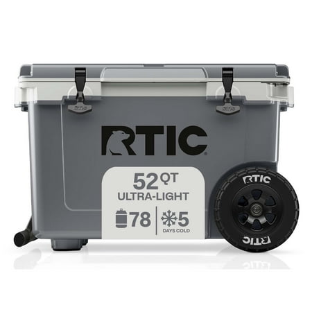 RTIC 52 QT Wheeled Hard-Sided Ice Chest Cooler, Ultra-Light, Fits 76 Cans, Grey Now $251.10